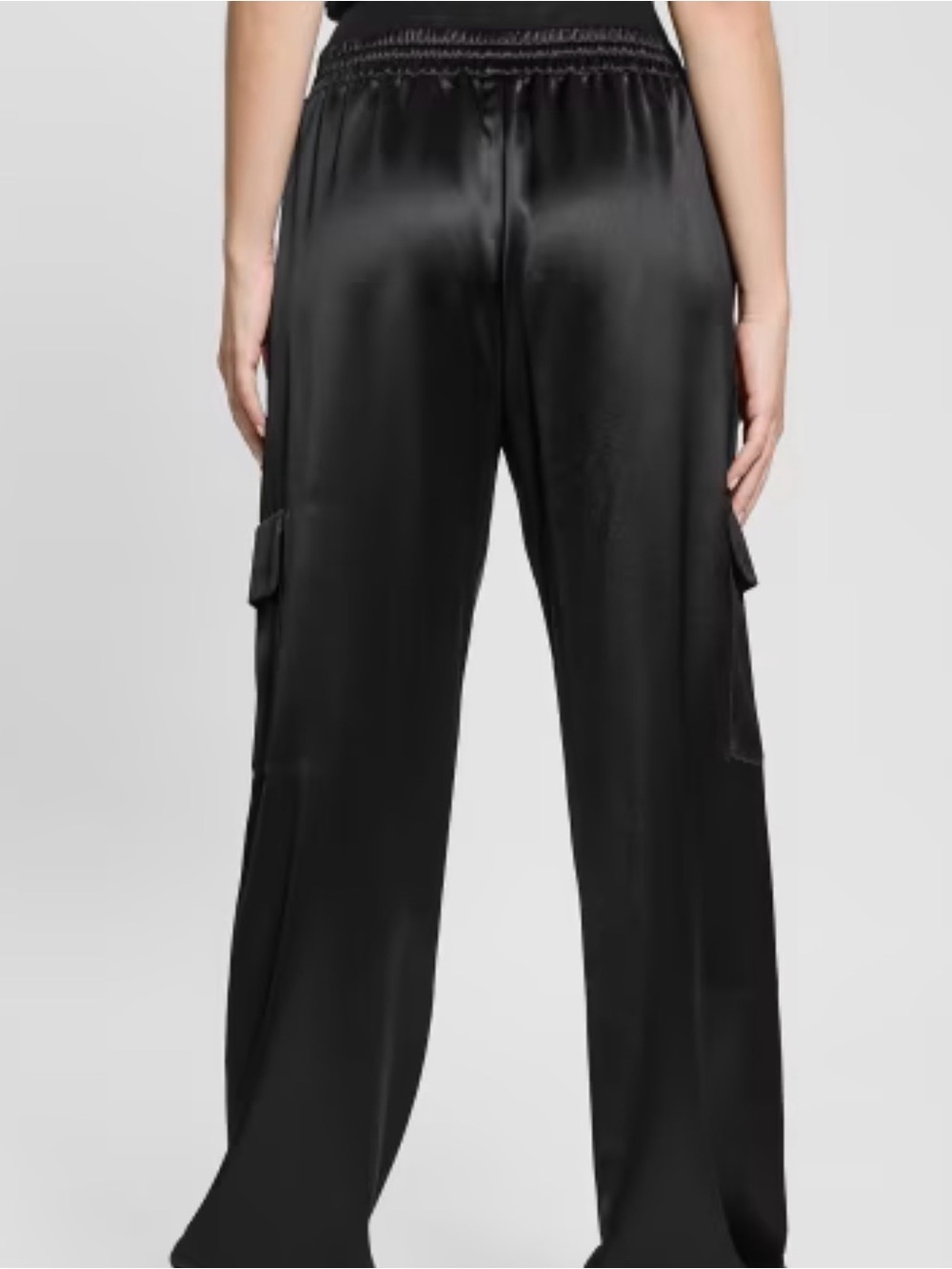 GUESS Black Satin Cargo Jogger Pants - Women - Never Worn - Picture 3 of 5
